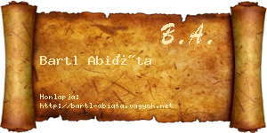 Bartl Abiáta névjegykártya